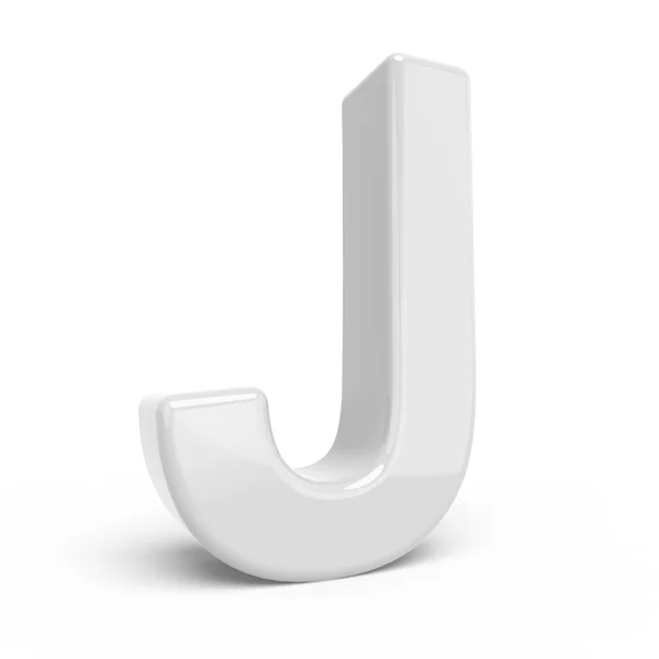 3D rendering bianco lettera J — Foto Stock