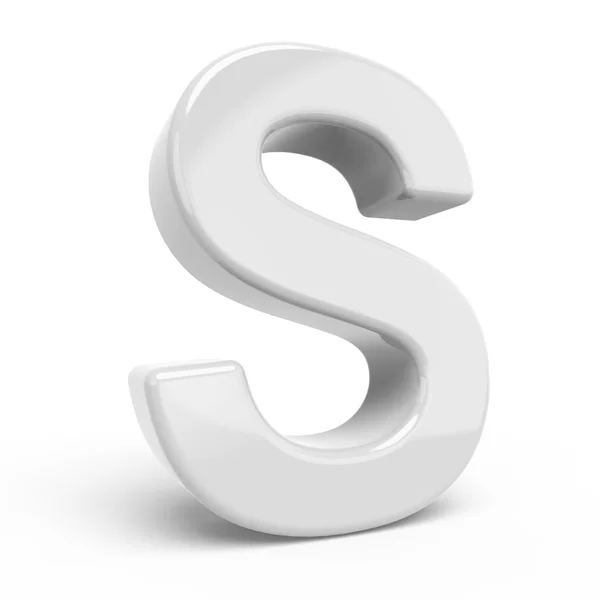 3D rendering vit bokstaven S — Stockfoto