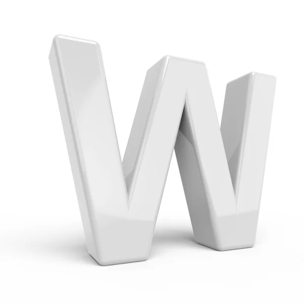 3D rendering witte letter W — Stockfoto