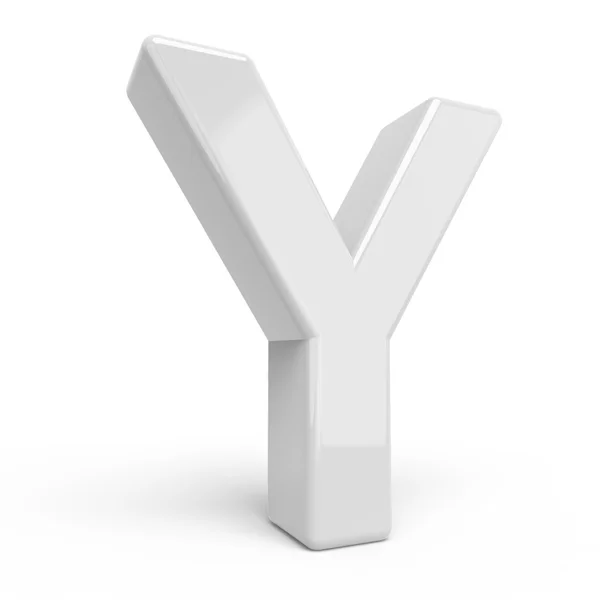 3D renderowania biała litera Y — Zdjęcie stockowe
