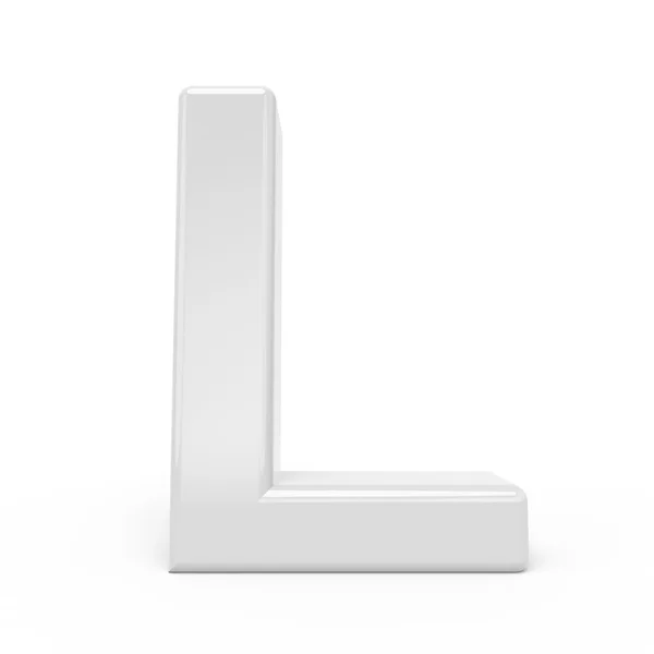 3D render Beyaz harf L — Stok fotoğraf