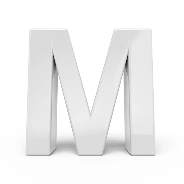 3D rendering witte letter M — Stockfoto