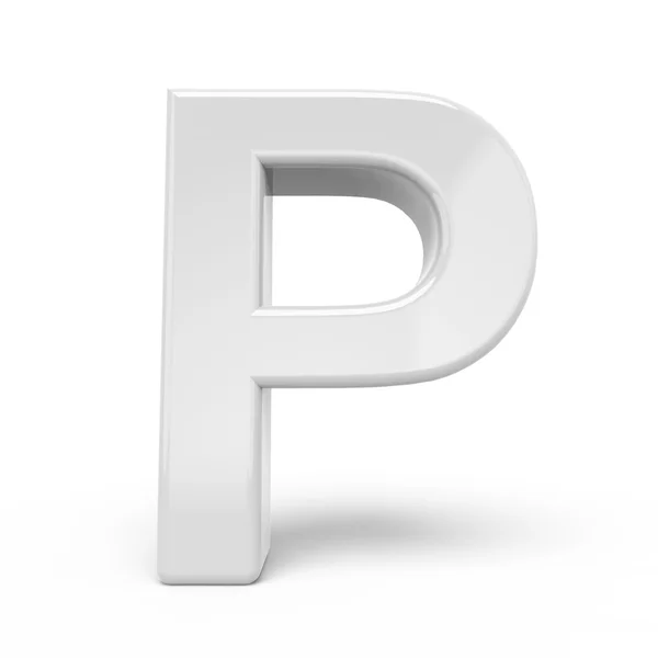 3D rendering white letter P — Stock Photo, Image