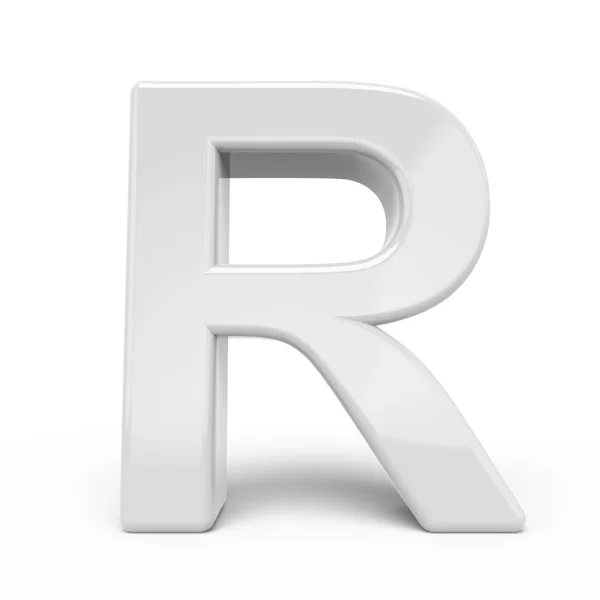 3D rendering witte letter R — Stockfoto