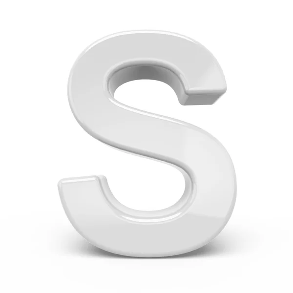 3D rendering white letter S — Stock Photo, Image