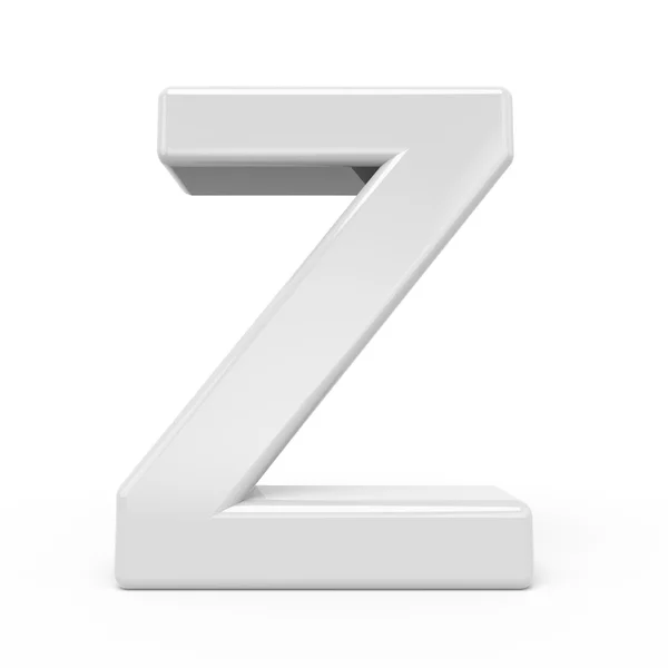 Litery 3D renderowania biały Z — Zdjęcie stockowe