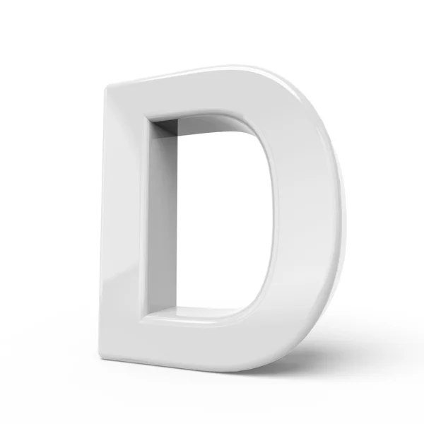 3D rendering witte letter D — Stockfoto