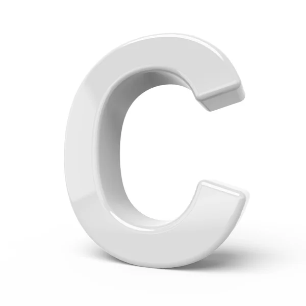 Renderização 3D letra branca C — Fotografia de Stock