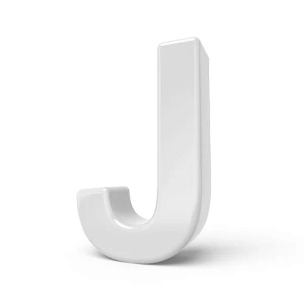 3D rendering bianco lettera J — Foto Stock