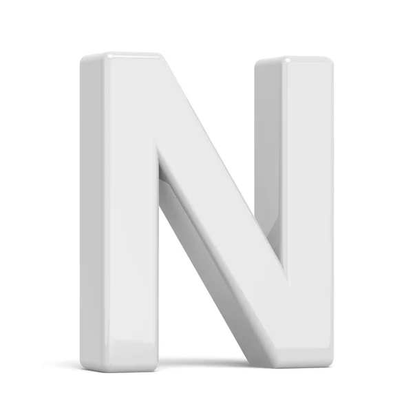 3D rendering witte letter N — Stockfoto