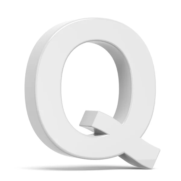 3D rendering white letter Q — Stock Photo, Image