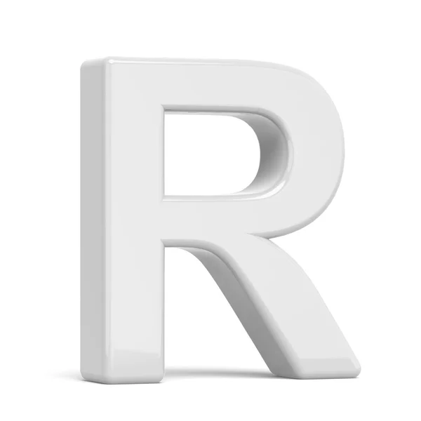 3D rendering white letter R — Stock Photo, Image