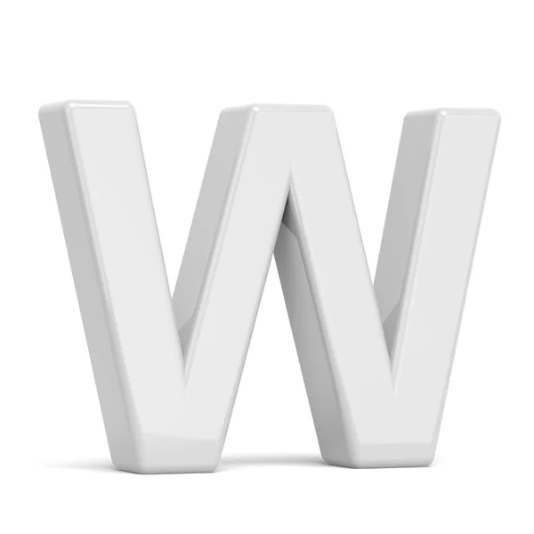 3D render Beyaz harf W — Stok fotoğraf