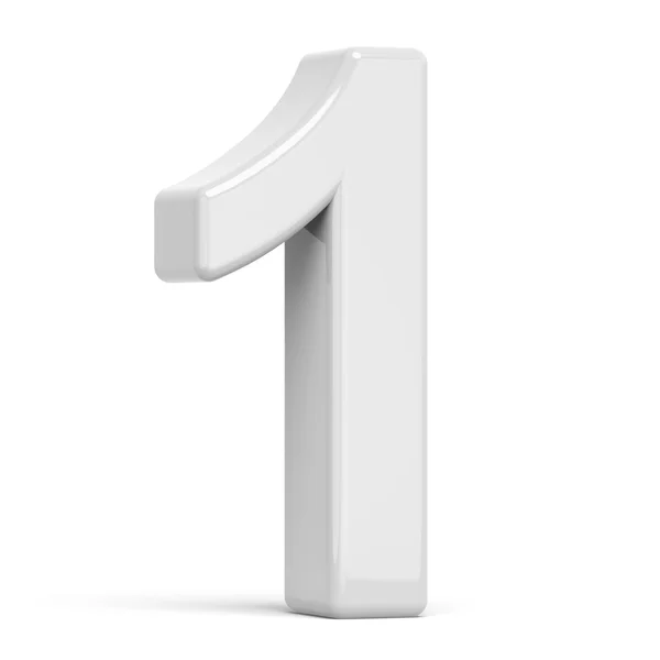 3D rendering white number 1 — Stock Photo, Image