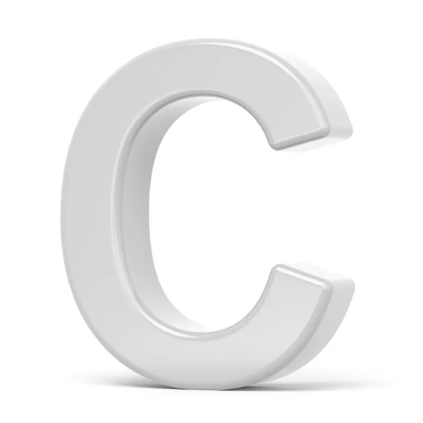 Representación 3D letra blanca C — Foto de Stock