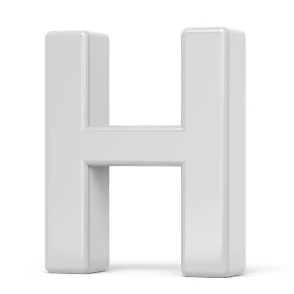 3D rendering white letter H — Stock Photo, Image