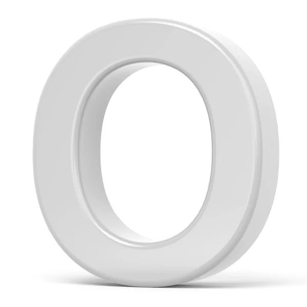 3D rendering white letter O — Stock Photo, Image