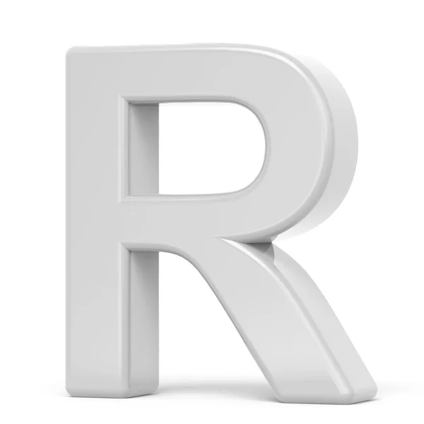 3D rendering white letter R — Stock Photo, Image