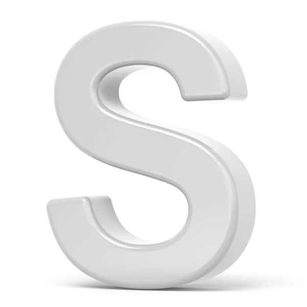 3D rendering white letter S — Stock Photo, Image