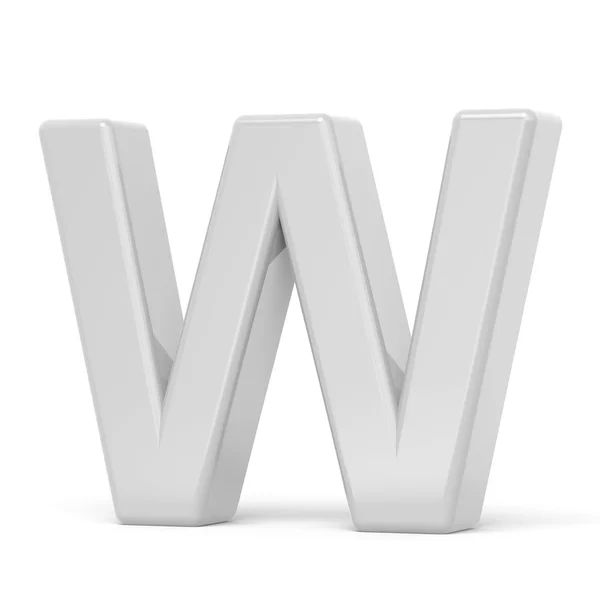 3D rendering witte letter W — Stockfoto