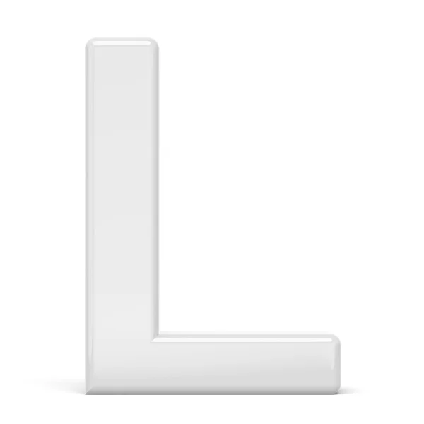 3D rendering white letter L — Stock Photo, Image