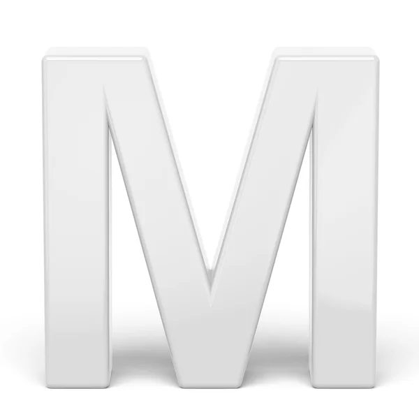 Representación 3D letra blanca M —  Fotos de Stock