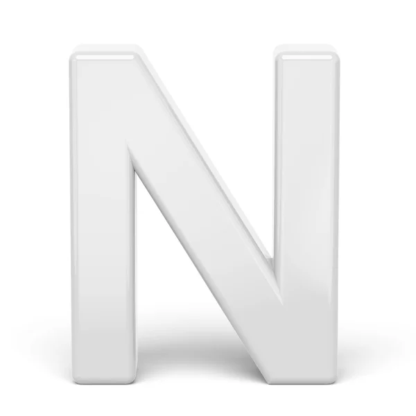 3D rendering witte letter N — Stockfoto