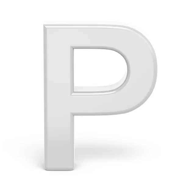 3D vykreslování bílé písmeno P — Stock fotografie