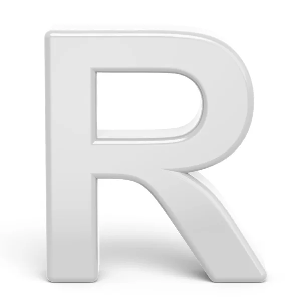 3D рендеринг белой буквы R — стоковое фото