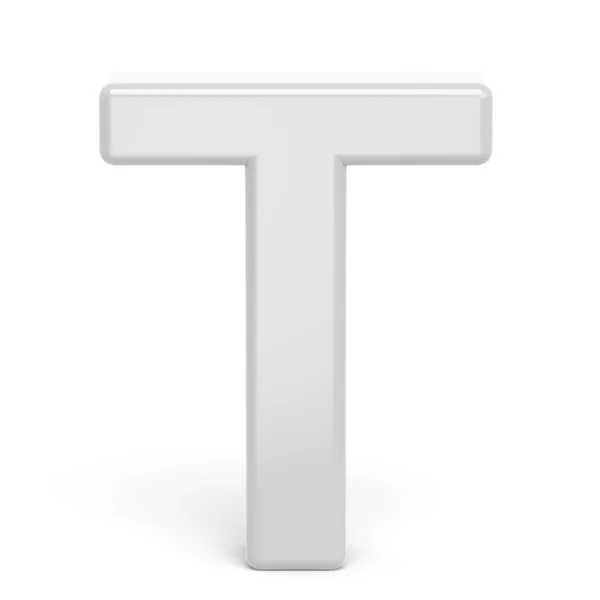 3D изображение белой буквы T — стоковое фото