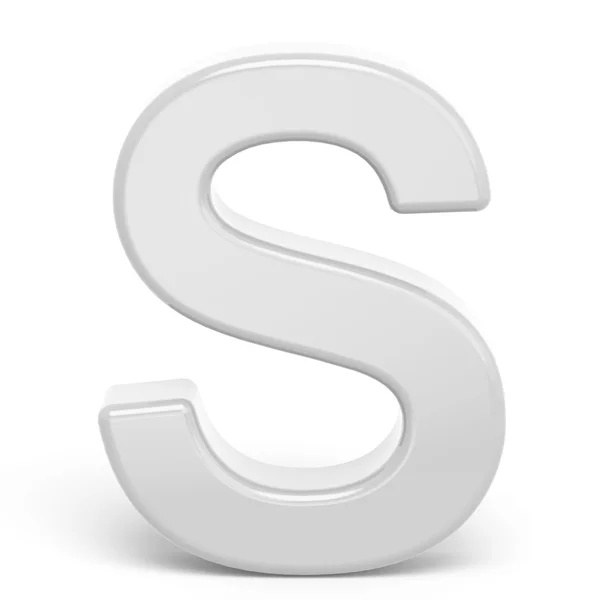 3D rendering white letter S — Stock Photo, Image