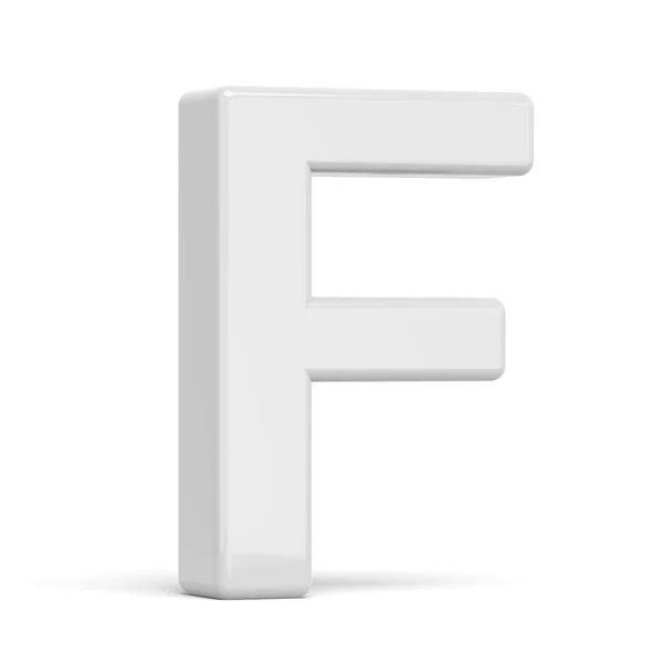 Rendering 3D lettera bianca F — Foto Stock