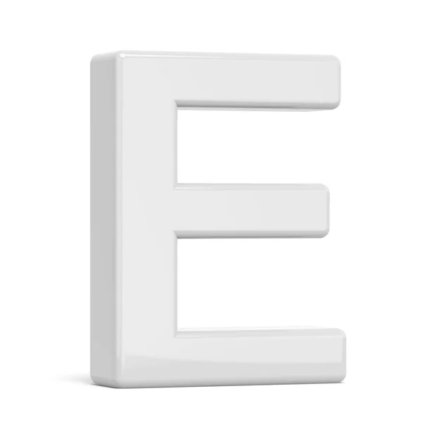 Representación 3D letra blanca E — Foto de Stock