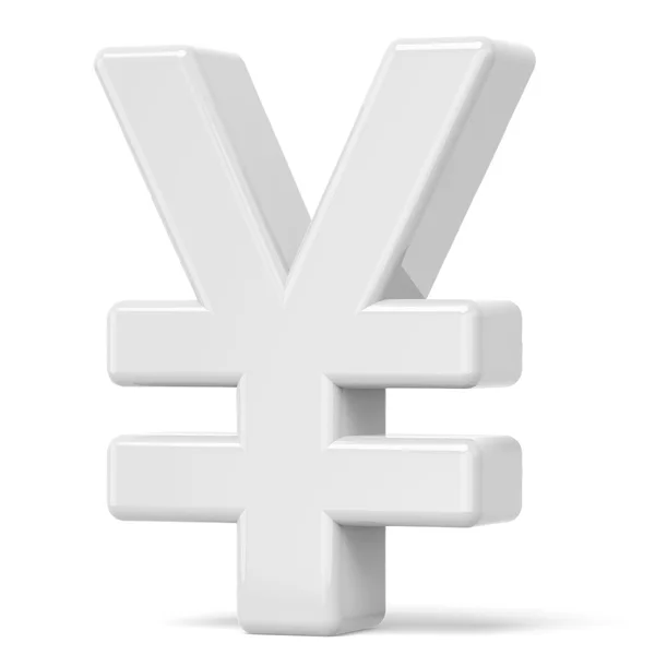 Simbolo dello yen bianco — Foto Stock