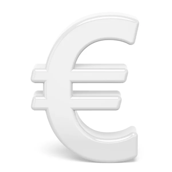 Fehér euro jel — Stock Fotó