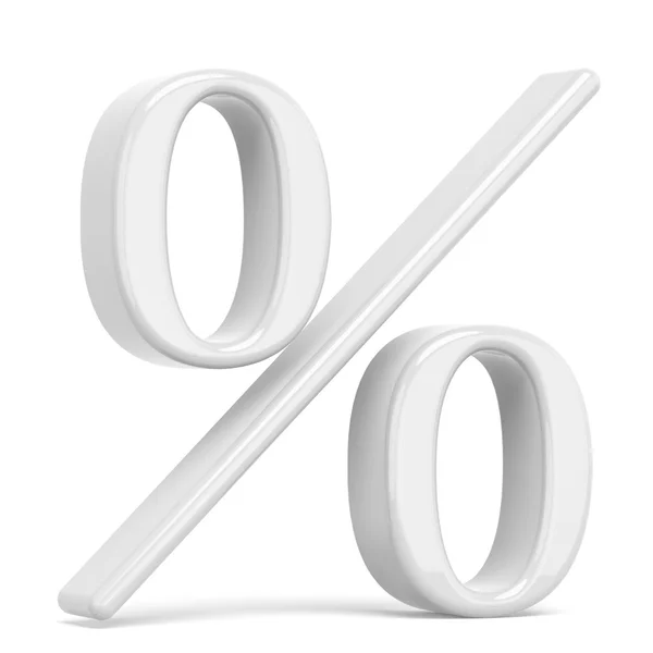 Белый знак процента — стоковое фото