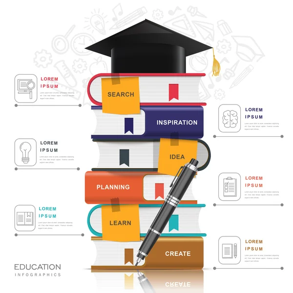 Educación infografía diseño — Archivo Imágenes Vectoriales