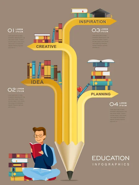 Educación infografía diseño — Vector de stock