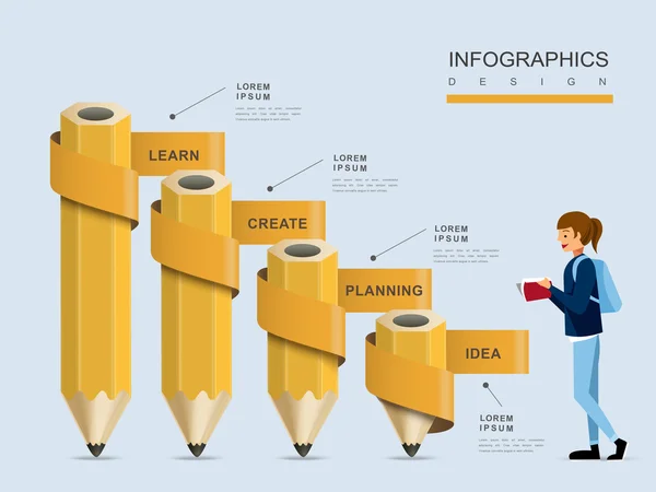 Educación infografía diseño — Archivo Imágenes Vectoriales