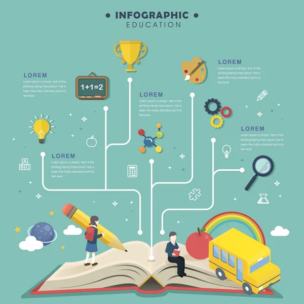 Education infographic flat design — Stock Vector