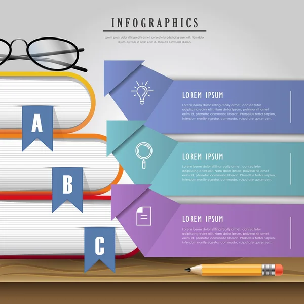 Educação design infográfico — Vetor de Stock