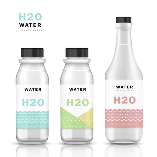 Hippe waterfles sjabloon — Stockvector