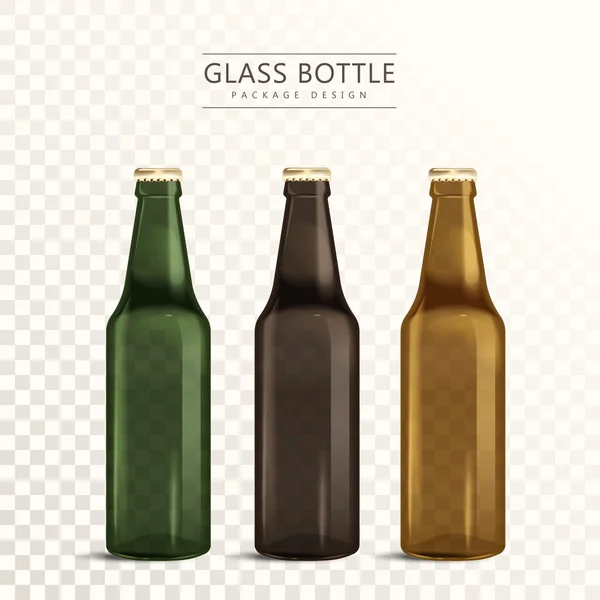 Projeto do pacote de garrafa de vidro — Vetor de Stock