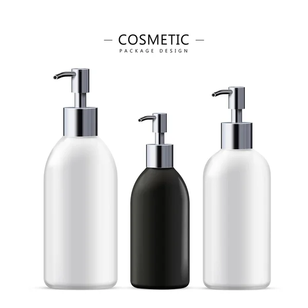 Set de botellas de jabón líquido cosmético — Vector de stock