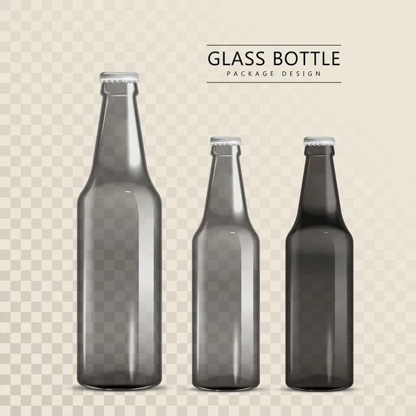 Glass bottle package design — Stock Vector