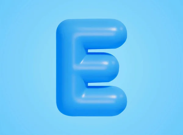 Illustratie Van Blauwe Matte Hoofdletter Ballon Geïsoleerd Blauwe Achtergrond — Stockvector