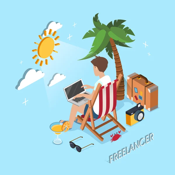 Conceito freelancer —  Vetores de Stock