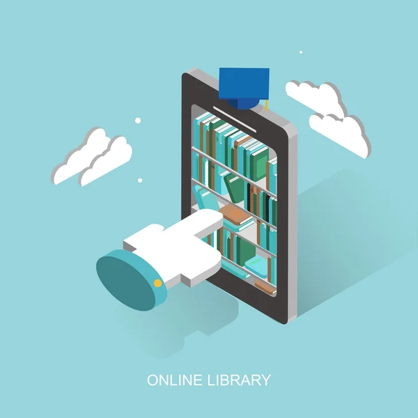 Online bibliotheek — Stockvector