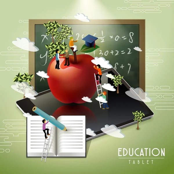 Concepto de tableta educación — Vector de stock