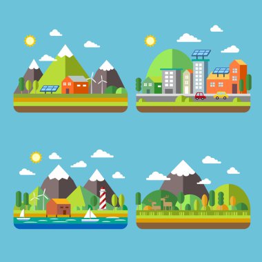 Ekoloji şehir manzarası 